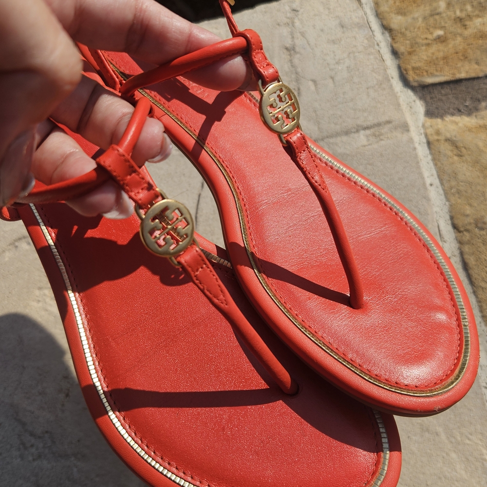 Red Strappy Sandals /Tory Burch - Picture 4 of 8